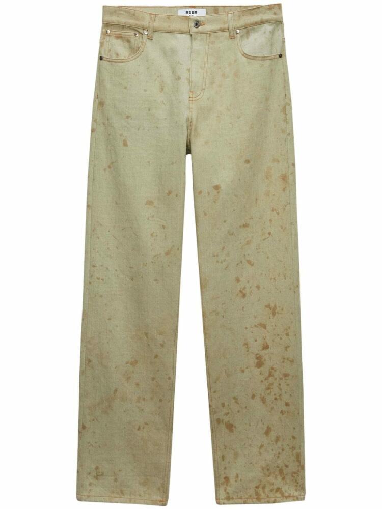 MSGM tie-dye print cotton jeans - Neutrals Cover