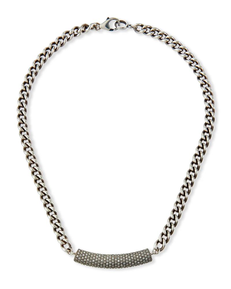 Sheryl Lowe 7mm Short Curb Chain & Diamond Necklace Cover