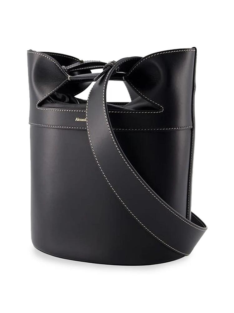 Women's The Bucket Bow Crossbody - Alexander Mcqueen - Leather - Black - Black Cover