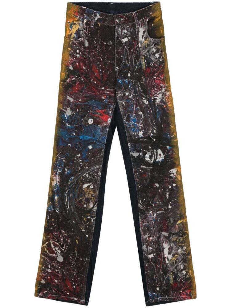 Charles Jeffrey Loverboy Exclusive Painted Art cotton jeans - Blue Cover