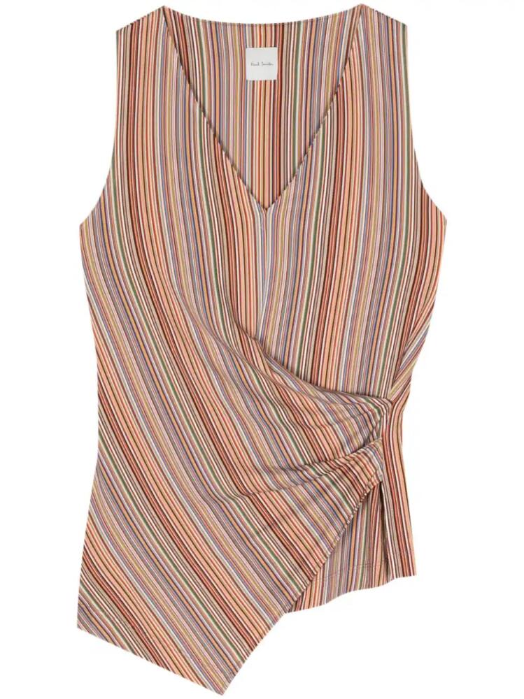 Paul Smith gathered detail striped blouse - White Cover