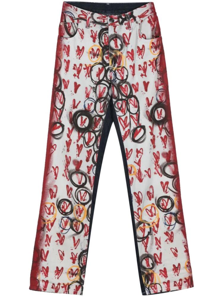 Charles Jeffrey Loverboy Exclusive Painted Art cotton jeans - Blue Cover