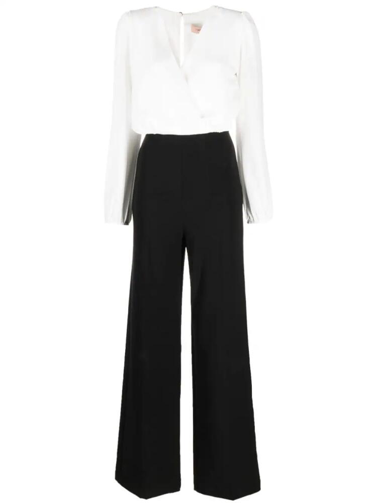 TWINSET two-tone straight-leg jumpsuit - Black Cover