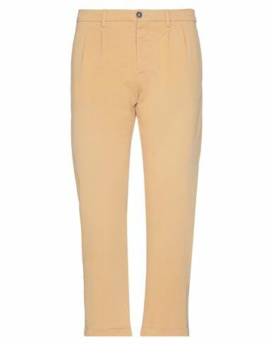 (+) People Man Pants Camel Cotton, Elastane Cover