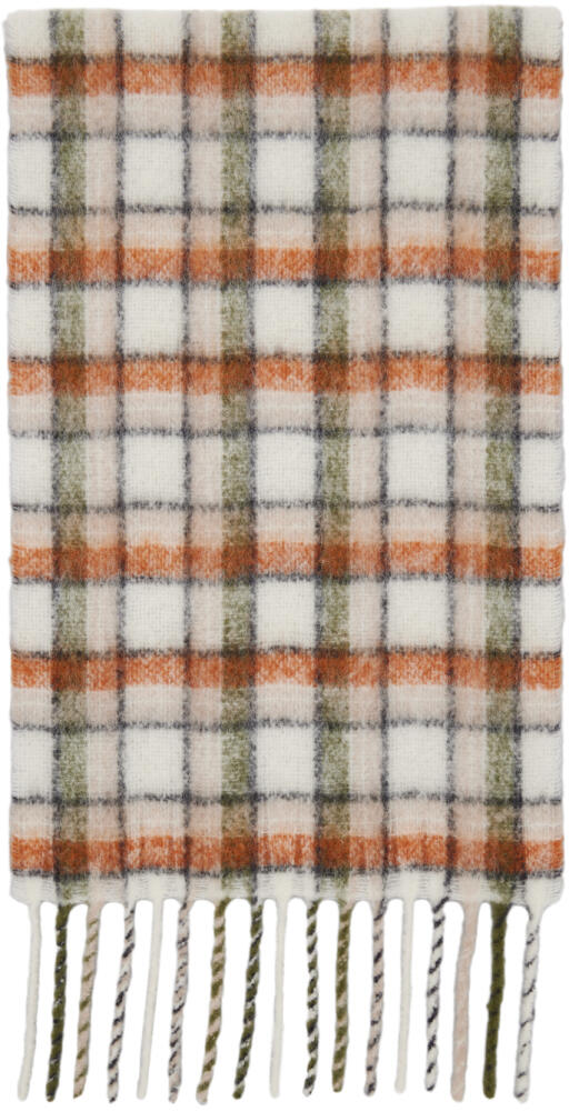 Séfr Off-White & Orange Blanket Scarf Cover