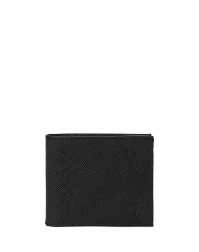 Polo Ralph Lauren Saffiano Leather Billfold Wallet Man Wallet Black Cow leather Cover