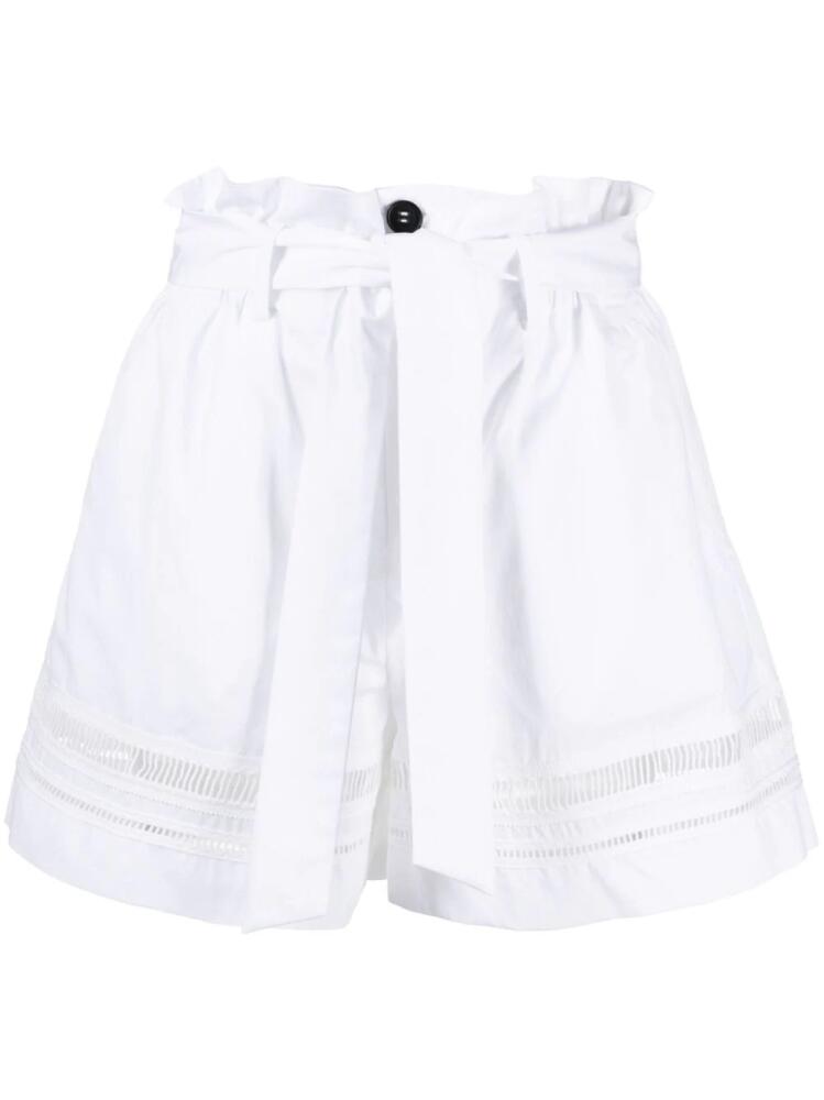 Lorena Antoniazzi belted cotton shorts - White Cover