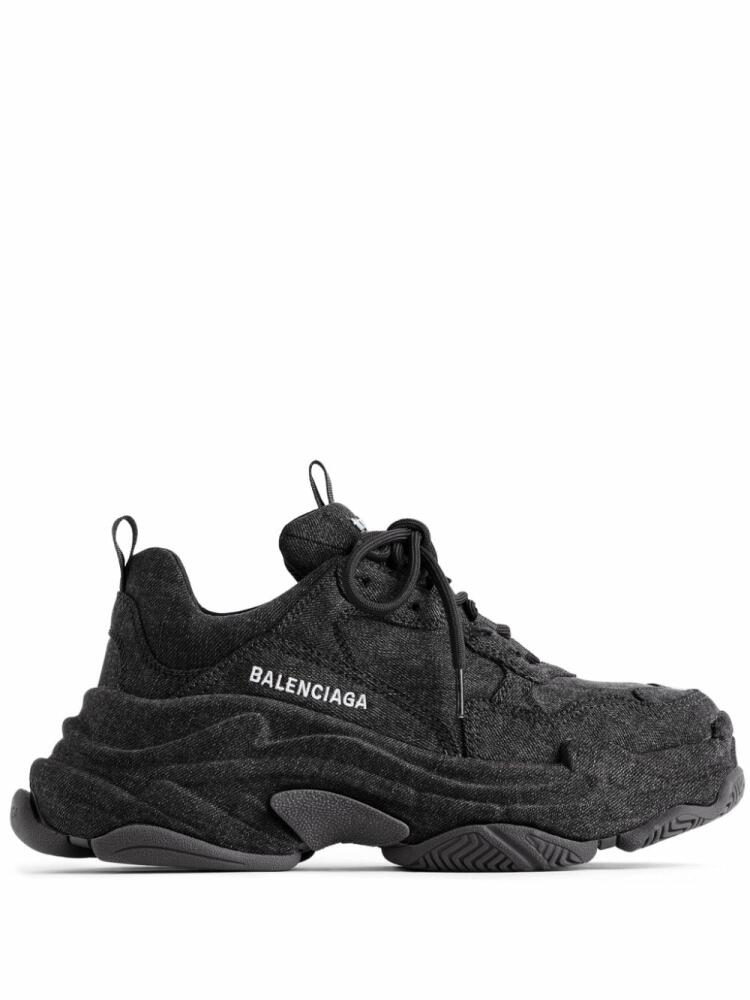 Balenciaga Triple S denim sneakers - Black Cover