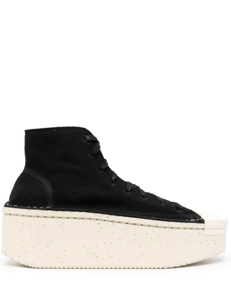 Y-3 lace-up platform sneakers - Black Cover