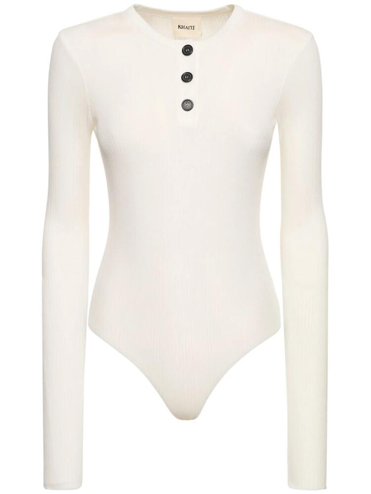 KHAITE Janelle Cotton Blend Bodysuit Cover