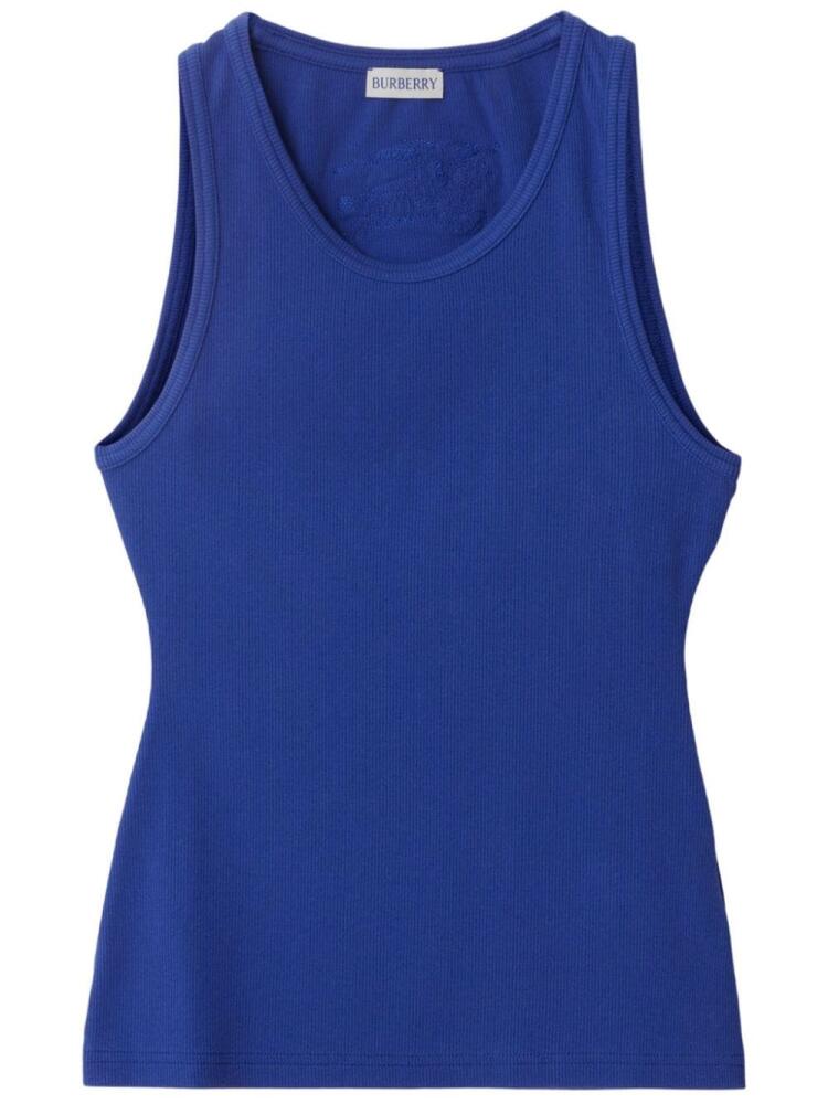 Burberry logo-appliqué cotton tank top - Blue Cover