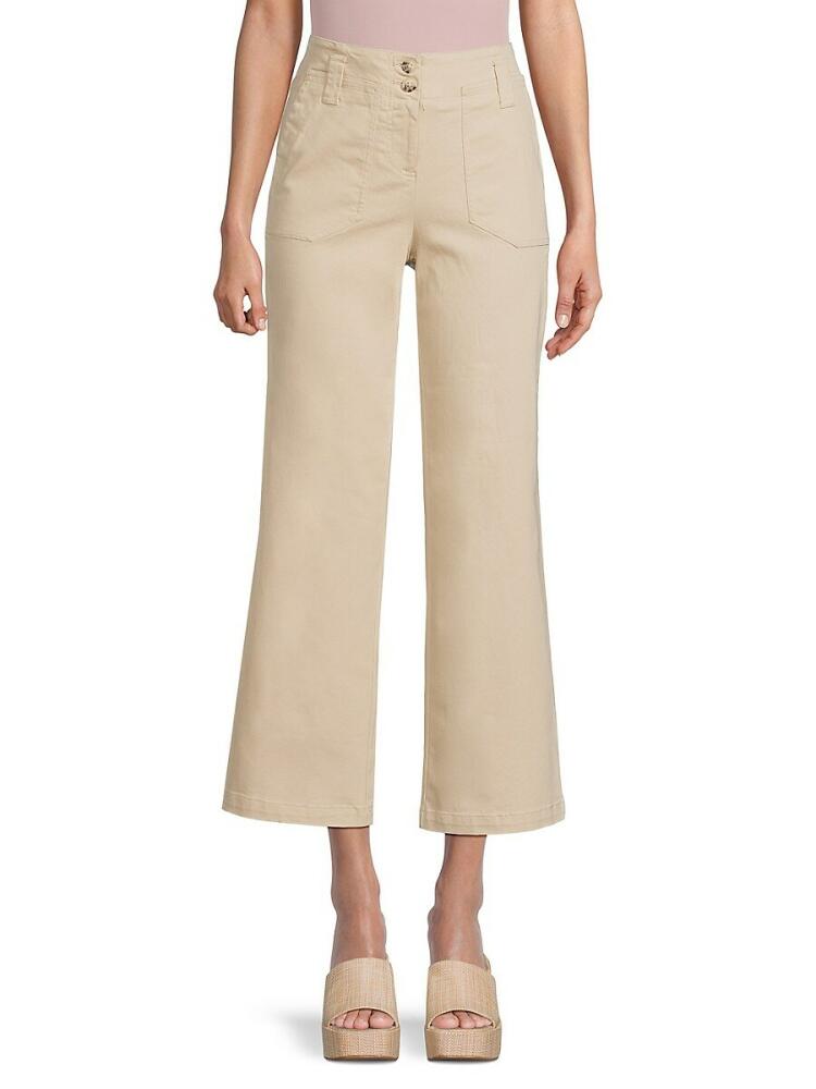 NANETTE nanette lepore Women's Cropped Wide Leg Pants - Soft Beige Cover