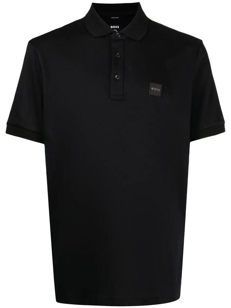 BOSS logo-print polo shirt - Black Cover