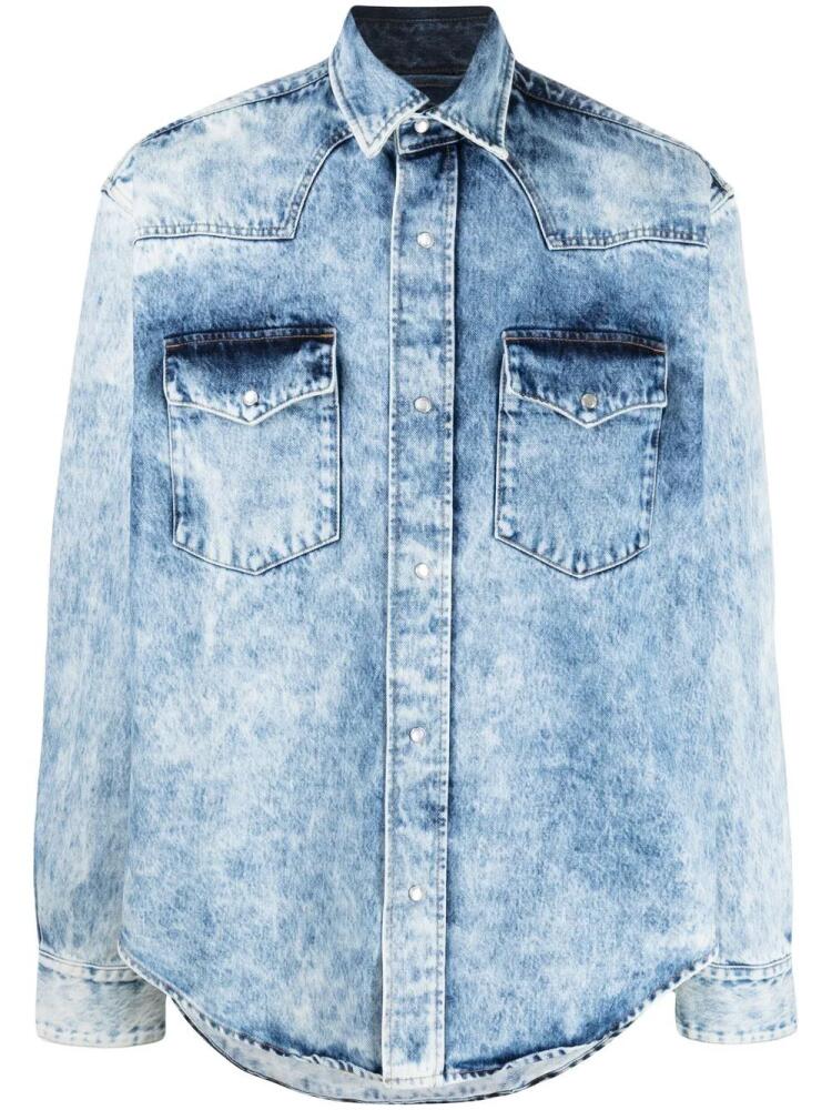 VTMNTS acid-wash denim shirt - Blue Cover