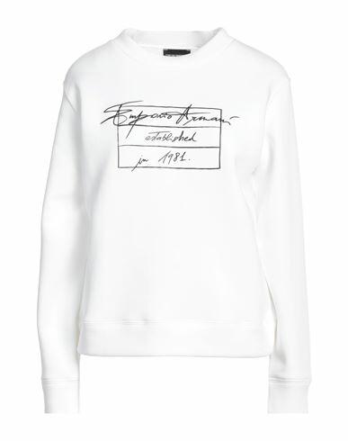 Emporio Armani Woman Sweatshirt White Cotton, Polyester Cover