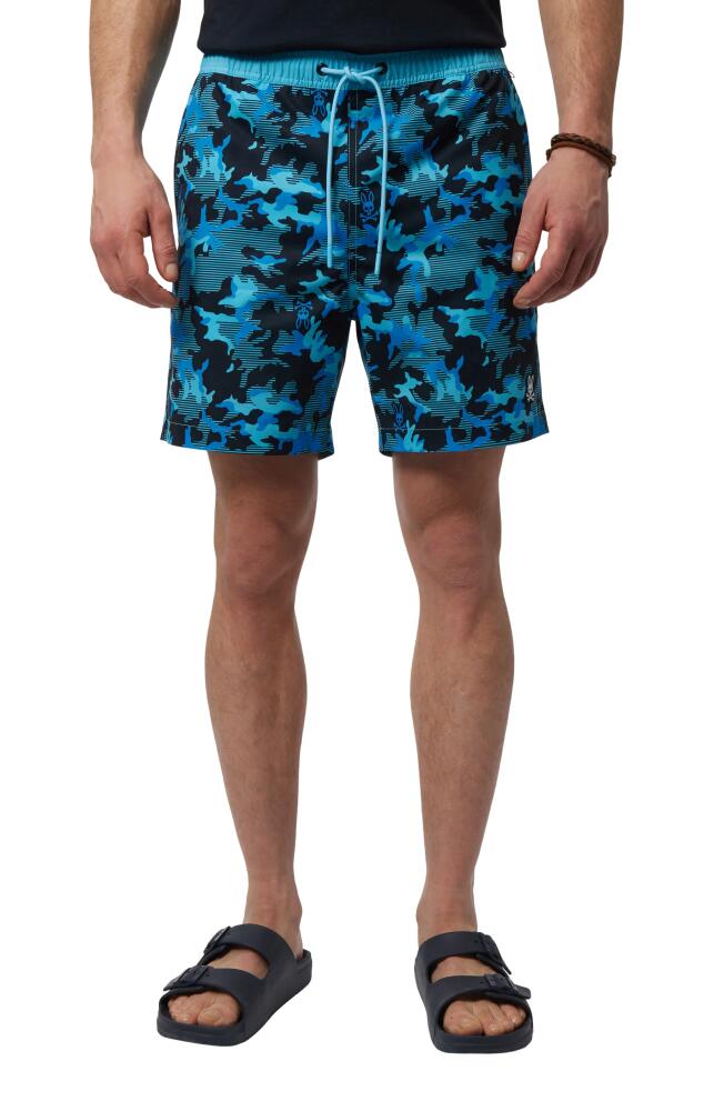 Psycho Bunny Rye Print Swim Trunks in New Navy Cover