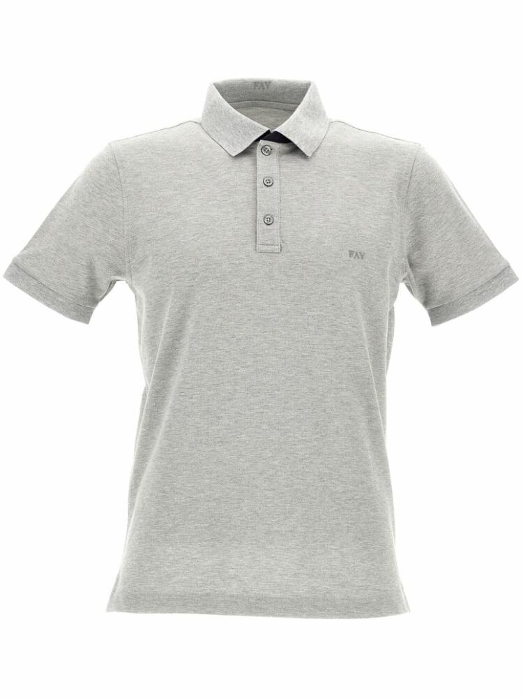 Fay logo-embroidered polo shirt - Grey Cover