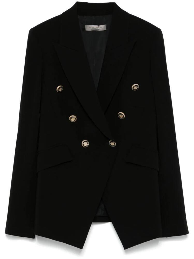 D.Exterior logo-engraved buttons blazer - Black Cover