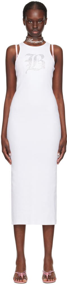 Blumarine White Graphic Midi Dress Cover