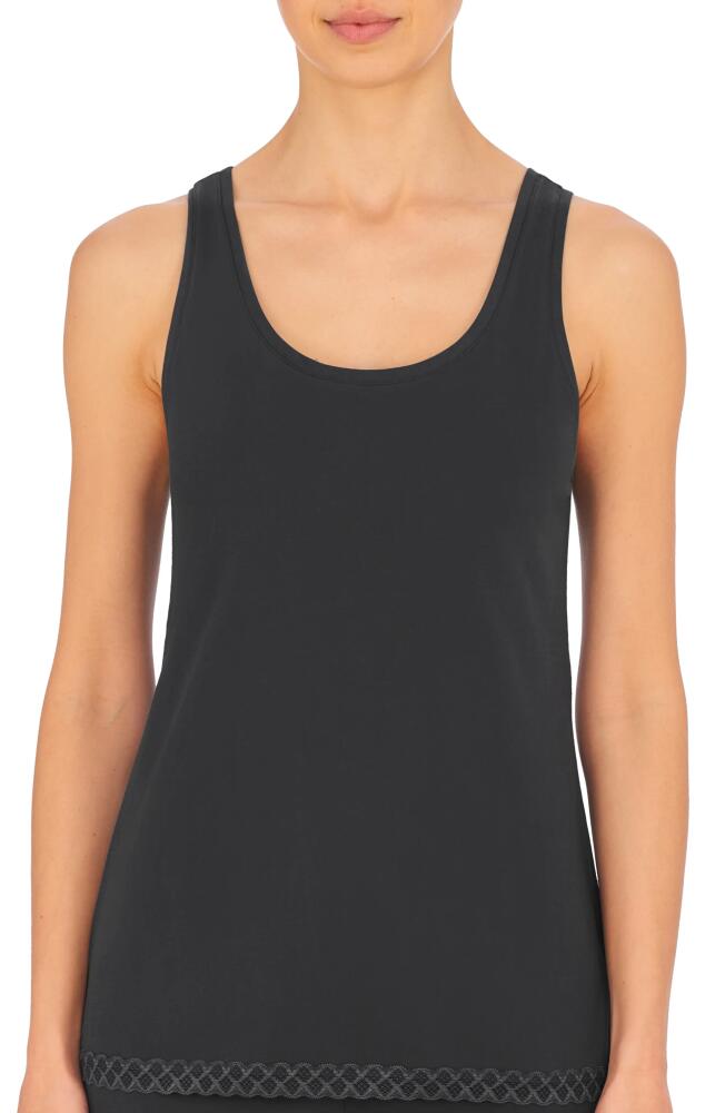 Natori Bliss Stretch Cotton Tank in Ash Navy Cover