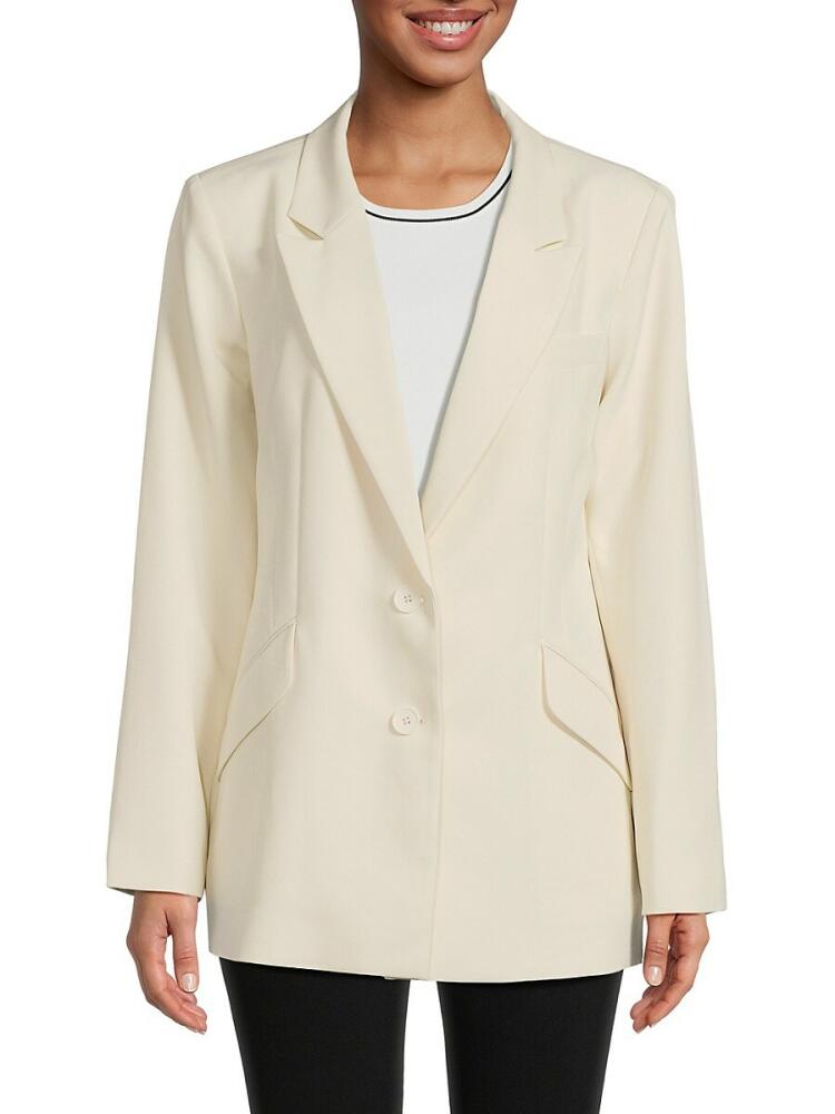 DKNY Women's Peak Lapel Blazer - Egg Nog Cover