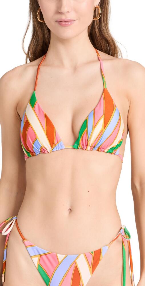 Cult Gaia Estella Bikini Top Vintage Stripe Print Cover