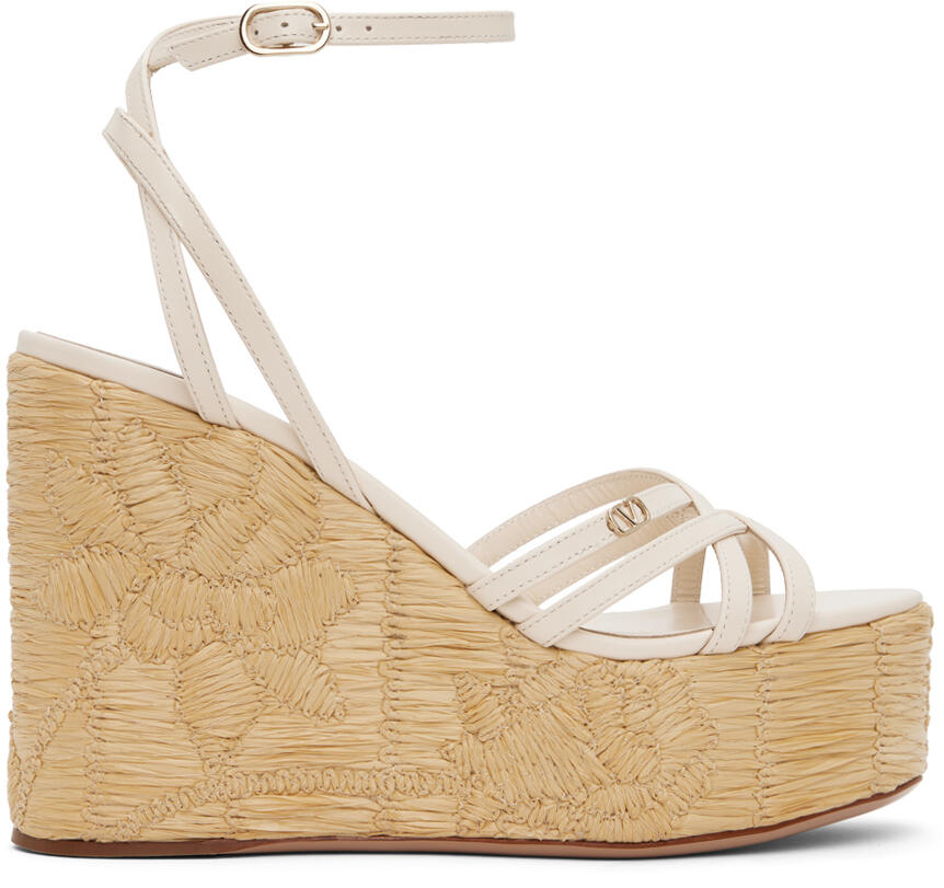 Valentino Garavani Off-White Raflower Heeled Sandals Cover