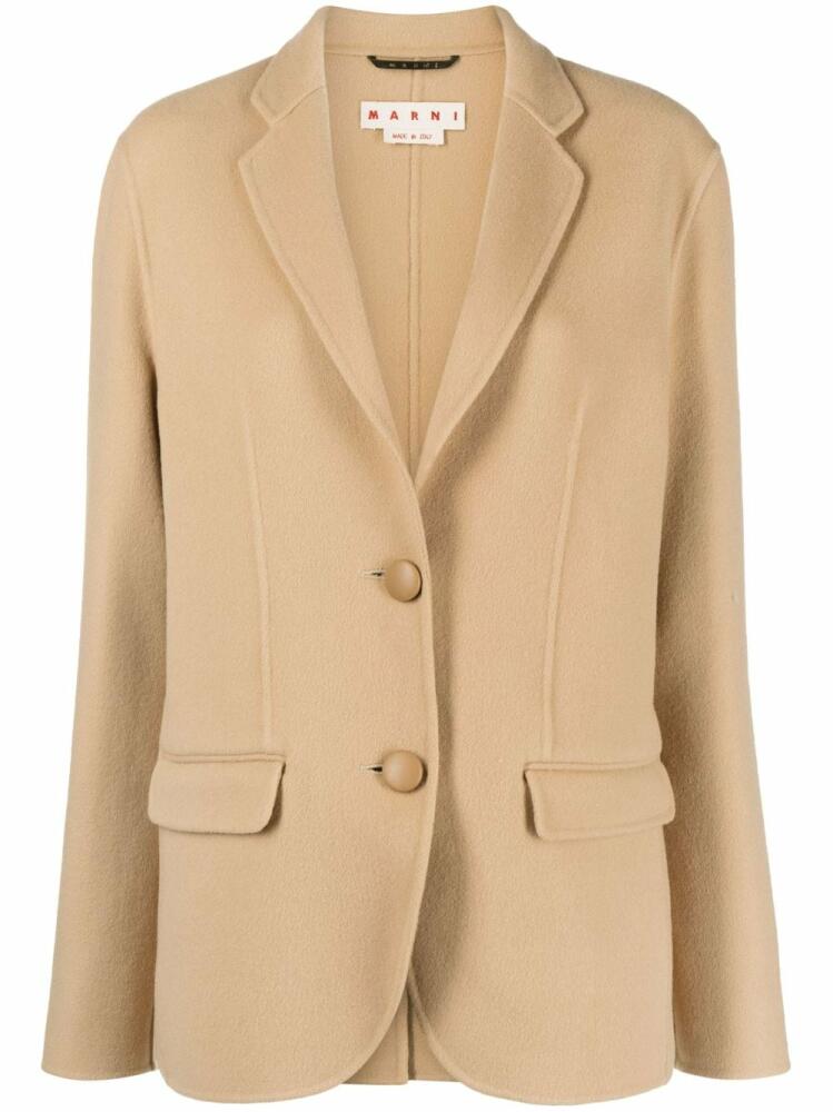 Marni single-breasted wool-cashmere blazer - Neutrals Cover