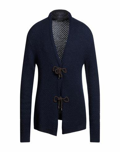 Lucques Man Cardigan Navy blue Acrylic, Alpaca wool, Polyamide, Wool Cover