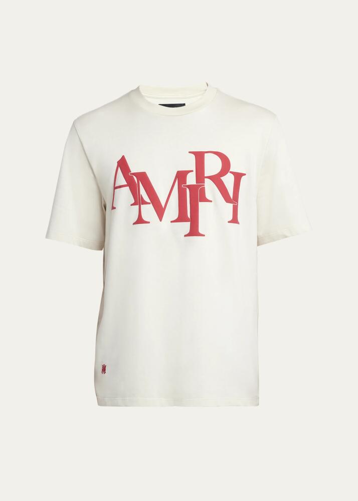 Amiri Men's Staggered Logo T-Shirt Cover