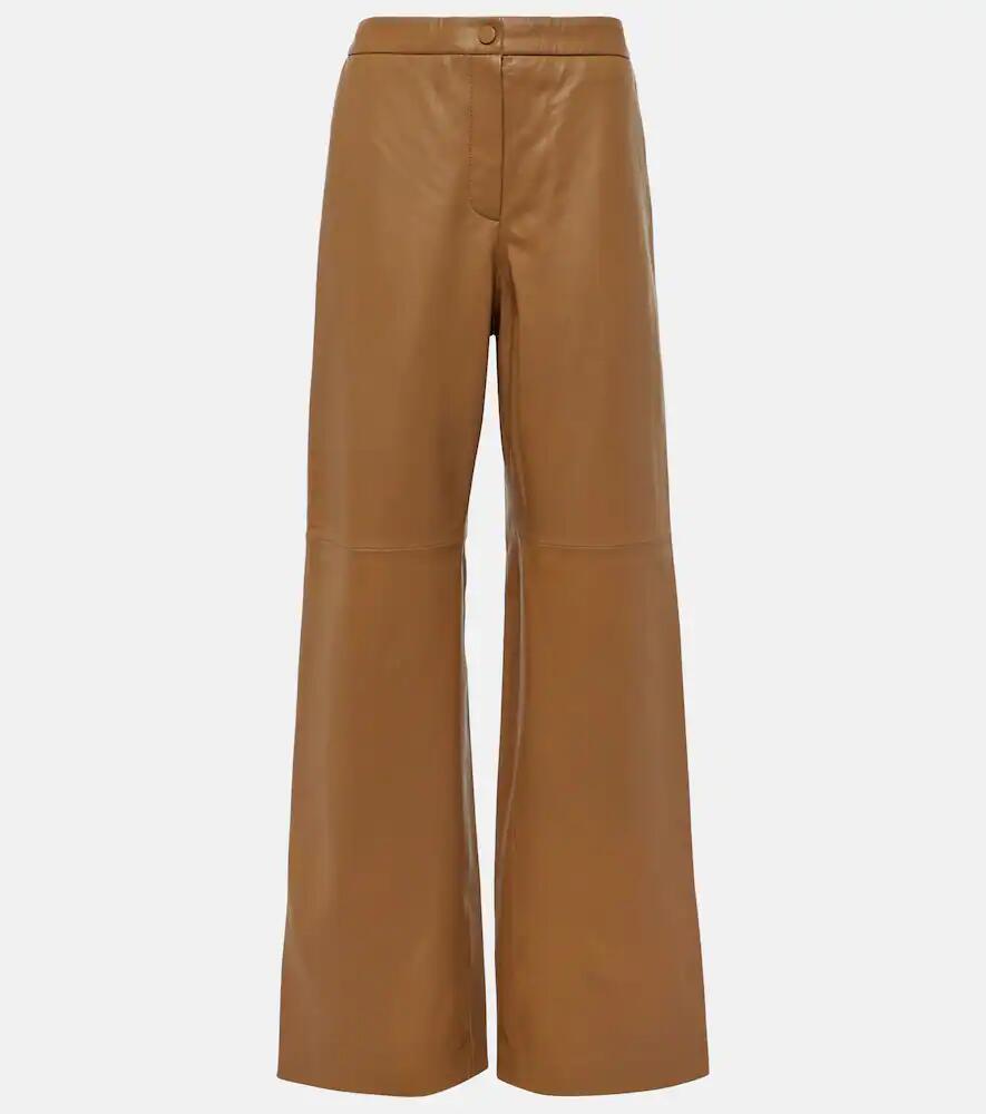 Yves Salomon High-rise leather wide-leg pants Cover