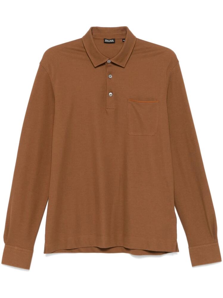 Zegna piqué polo shirt - Brown Cover