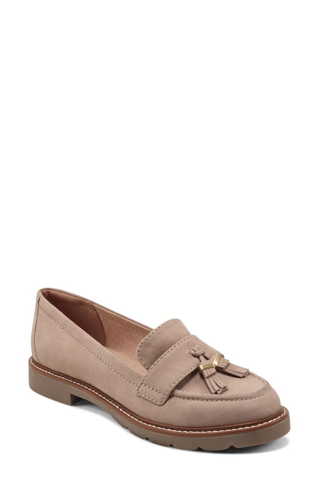 Rockport Kacey Lug Sole Tassel Loafer in Mocha Taupe Nubuck Cover