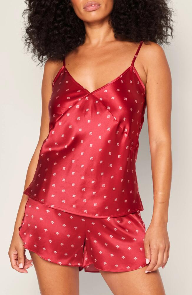 Petite Plume Mulberry Silk Short Pajamas in Red Cover