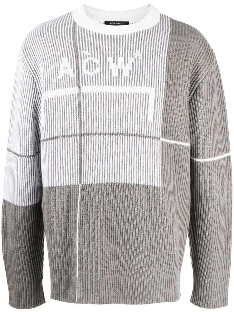 A-COLD-WALL* grid crew-neck jumper - Grey Cover