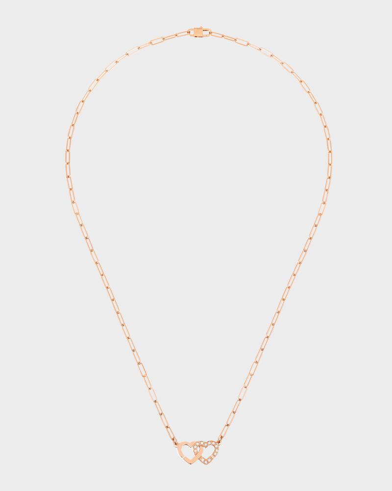 DINH VAN Rose Gold R9 Double Coeurs Heart Chain Necklace Cover