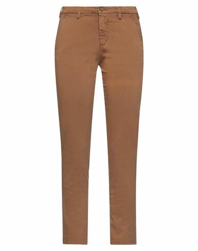 40weft Woman Pants Brown Cotton, Elastane Cover