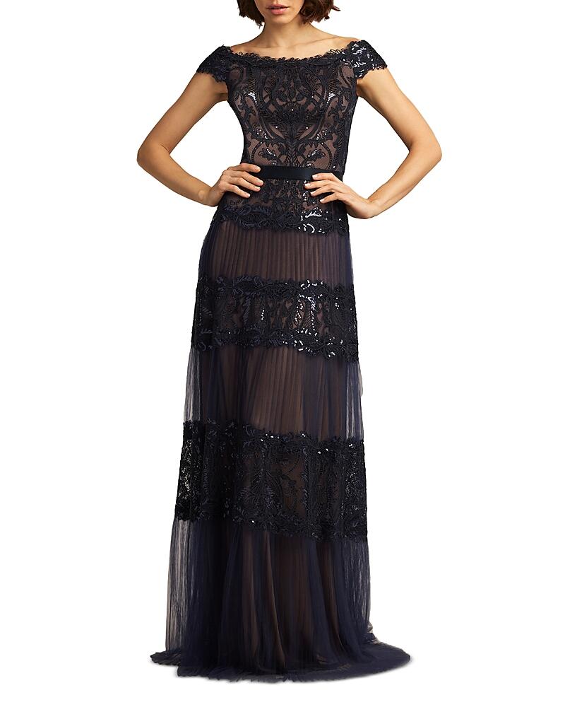 Tadashi Shoji Sequin Tiered Lace Dress Cover