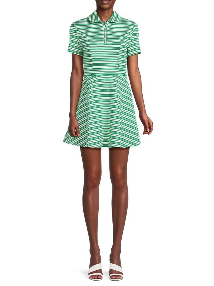 Area Stars Women's Jett Stripe Fit & Flare Mini Dress - Green Cover