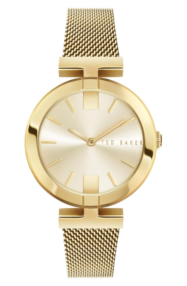 Ted Baker London Darbey 2H Mesh Strap Watch, 36mm in Gold/Gold/Gold Cover