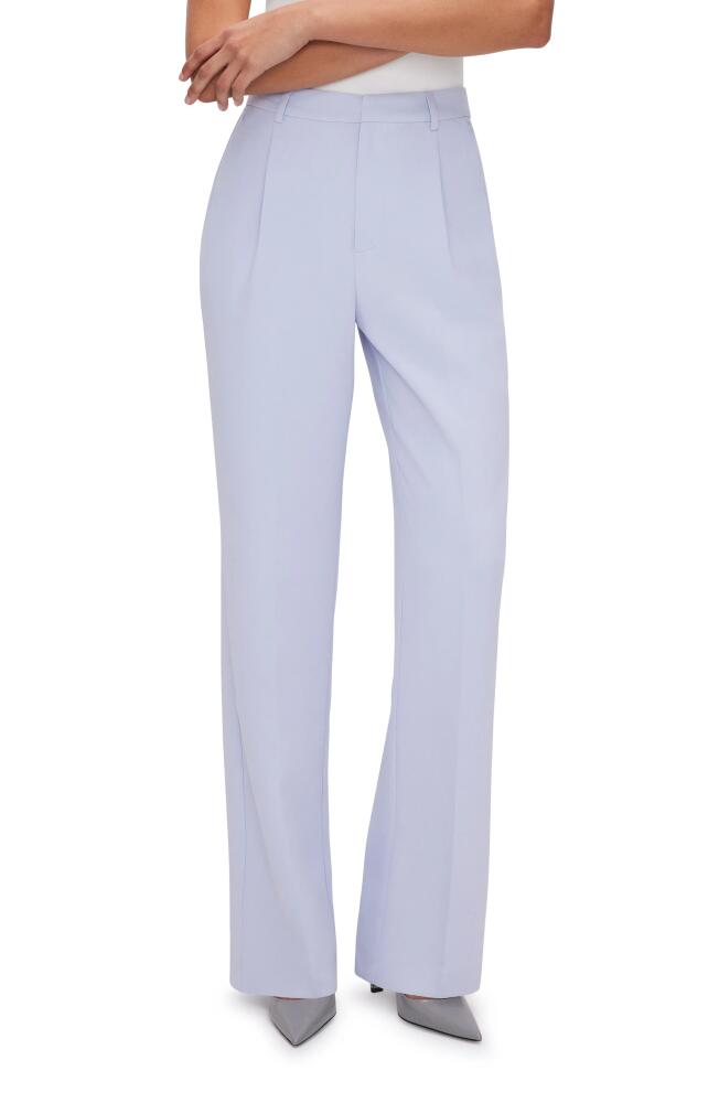 Good American Luxe Suiting Column Wide Leg Trousers in Glass001 Cover