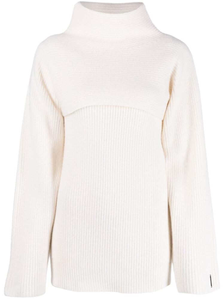 Calvin Klein layered-design wool jumper - White Cover