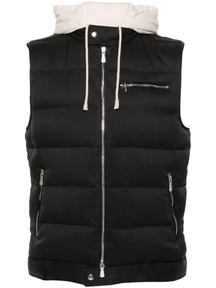 Eleventy Bi-material gilet - Black Cover