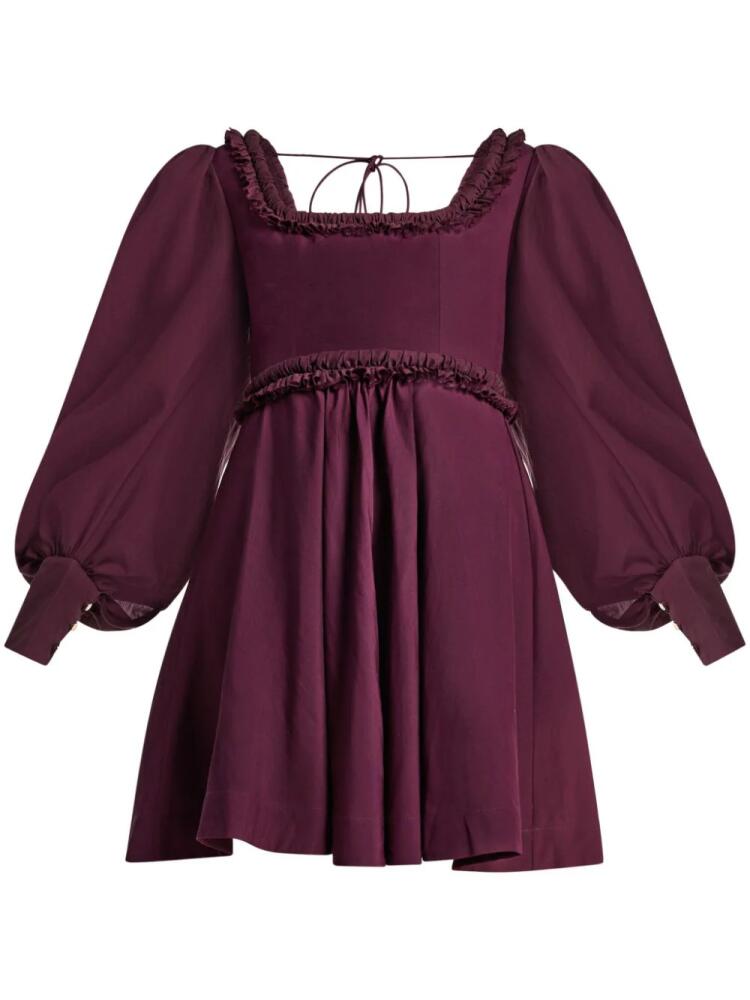 Acler Mellor ruffled-trim minidress - Purple Cover