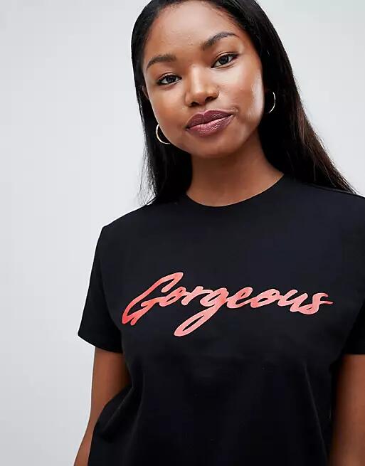 ASOS DESIGN t-shirt with gorgeous print in black Cover