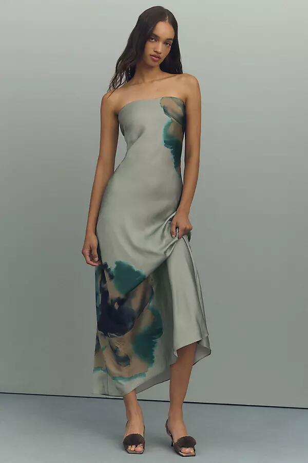 Hutch Strapless Column Satin Maxi Dress Cover