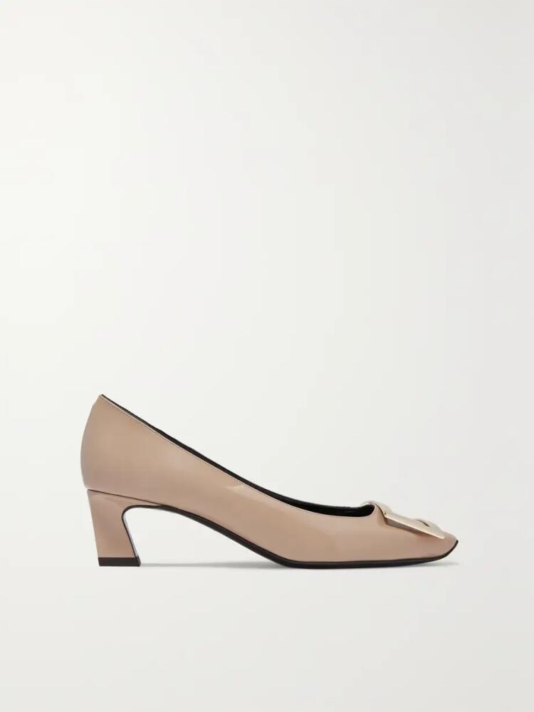 Roger Vivier - Belle Vivier Trompette Patent-leather Pumps - Neutrals Cover