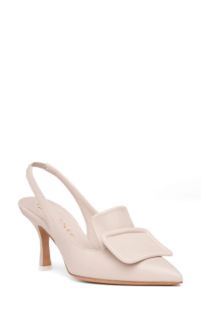 BEAUTIISOLES Greta Pointed Toe Pump in Off White Leather Cover