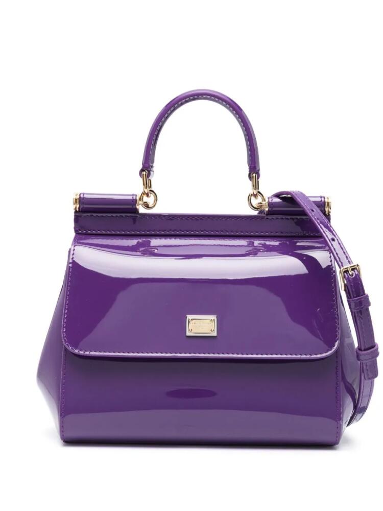 Dolce & Gabbana medium Sicily leather tote bag - Purple Cover