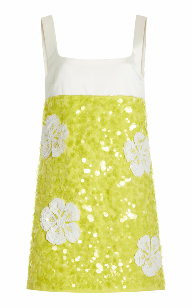 DES_PHEMMES - Exclusive Sequined Satin Mini Dress - Yellow Cover